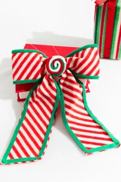11” x 9” Stripe Bow Ornament