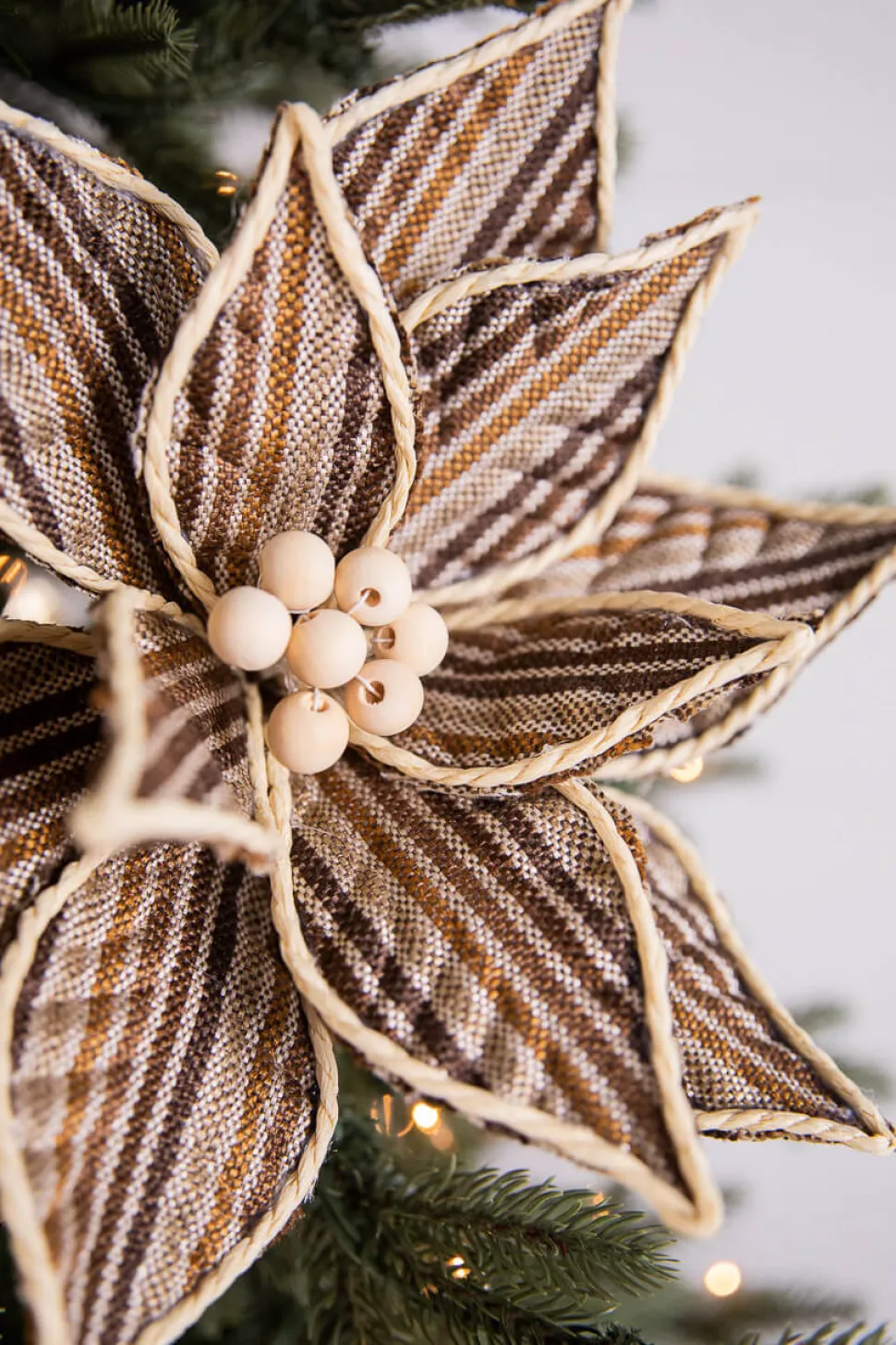 22” x 13" Stripe Poinsettia Stem