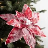 22” x 13" Sugar Poinsettia Spray - Red