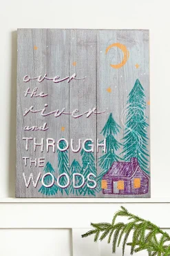 20" x 16" Through the Woods Wooden Sign
