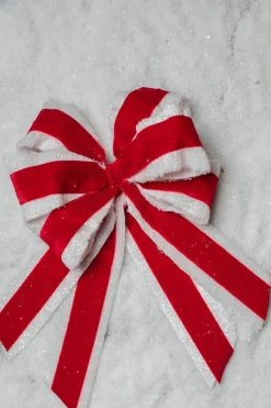 16" x 10” Velvet Ice Fur Double Bow Ornament