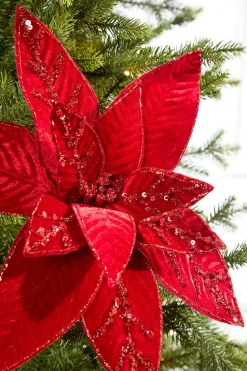 20" x 15" Velvet Jewel Poinsettia Stem
