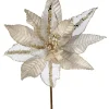 20” x 13" Velvet Sheer Blush Poinsettia Stem