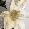 20” x 11.5" Velvet Sheer Glitter Edge Poinsettia Stem