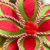 20" x 11.5" Whimsical Red & Green Poinsettia Stem