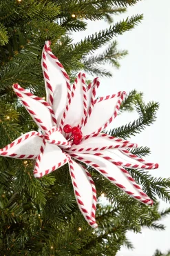 19" x 12" White and Red Poinsettia Stem