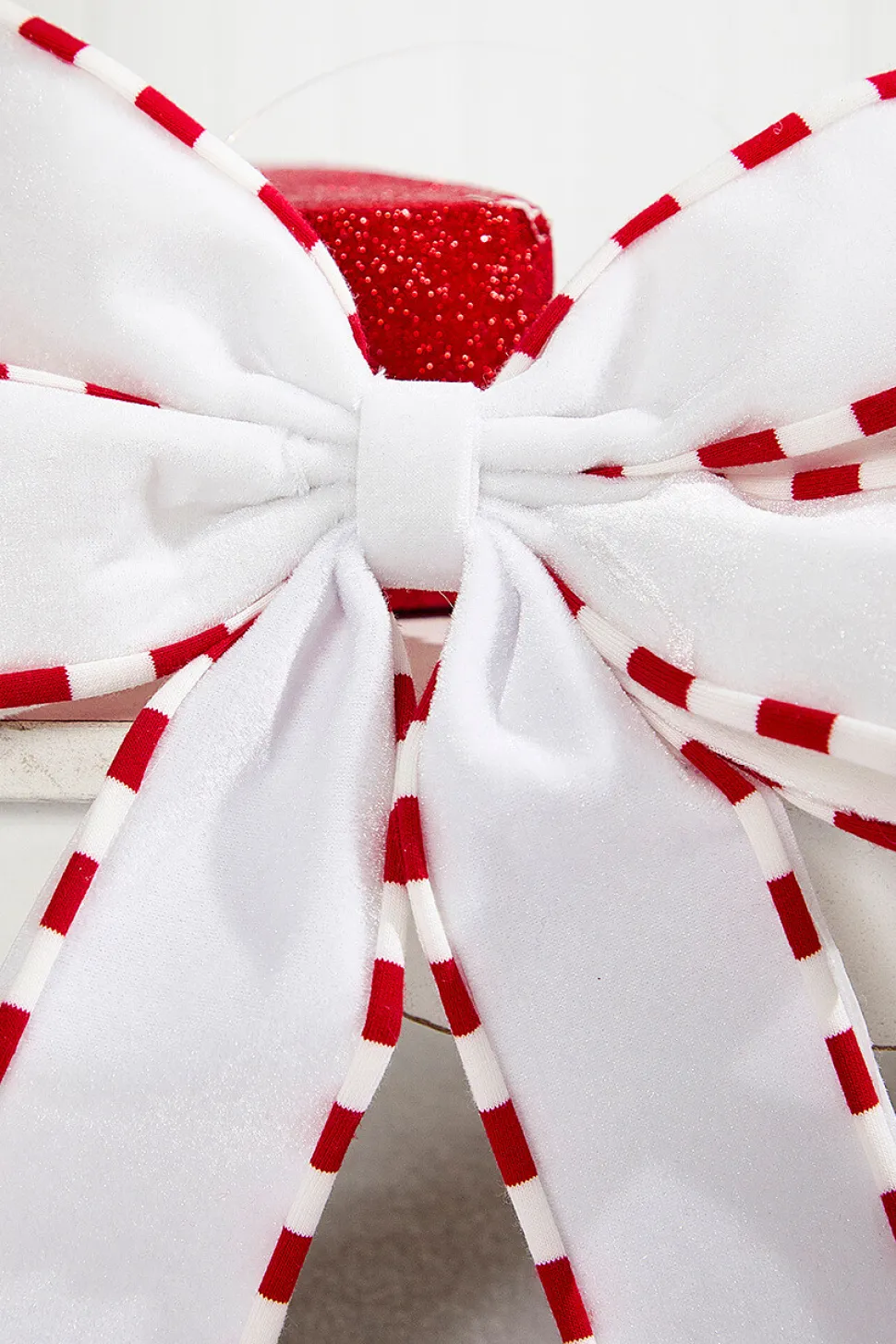 13.5" x 9" White Bow Ornament