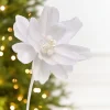 18" x 9.5" White Jewel Magnolia Stem