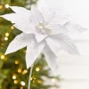 18" x 12" White Jewel Poinsettia Stem