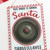 16" x 12" White With Peppermint Trim Santa Surveillance Sign