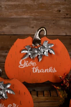 15x16 Wooden/Metal Greeting Pumpkin