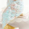 4" x 5 Yard Aqua Chadwick Metallic Dupioni Back Ribbon