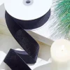 1.5" x 10 Yard Black Unwired Velvet Ribbon