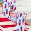 2.5" x 10 Yard Blue Firecracker Fourth Of July Ribbon