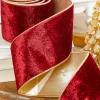 4" x 5 Yard Burgundy Sheldon Velvet Wired Ribbon