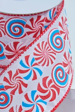 2.5" x 10 Yard Candy Swirl Wired Ribbon