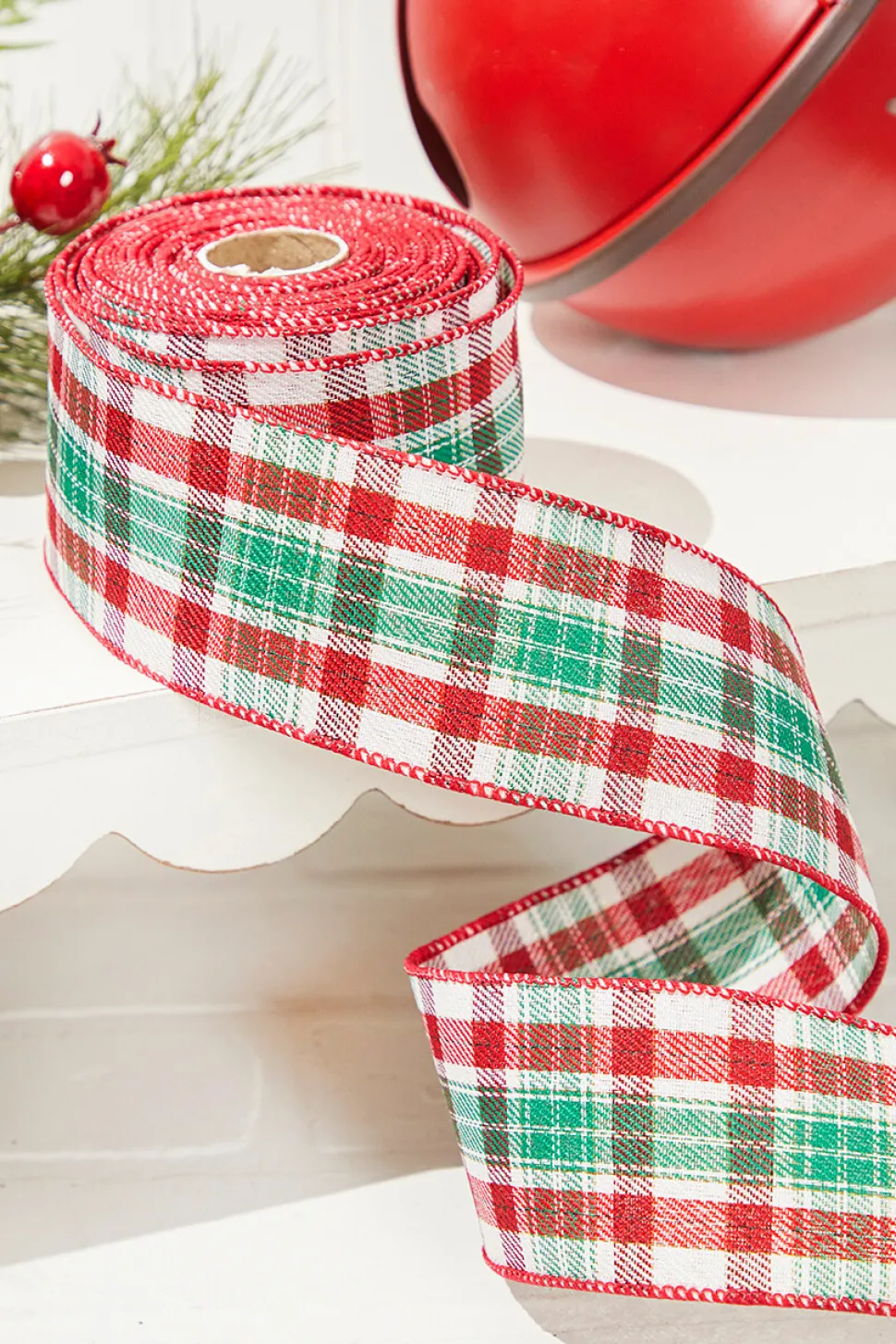 2.5" x 10 Yard Christmas Plaid Ribbon