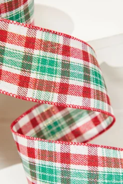 2.5" x 10 Yard Christmas Plaid Ribbon