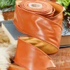 2.5" x 10 Yard Cognac Faux Leather Ribbon