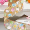 2.5" x 10 Yard Dark Canvas Rabbit Eggs Ribbon