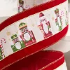 4" x 10 Yard Dark Red Nutcracker Velvet Ribbon