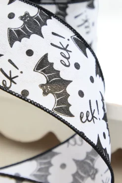 2.5" x 10 Yard EEK! Bats Halloween Ribbon