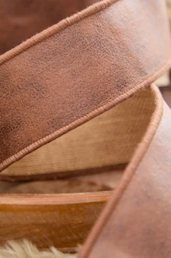 2.5" x 5 Yard Faux Leather & Jute Ribbon