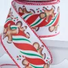 2.5" x 10 Yard Gingerbread Man Wired Ribbon