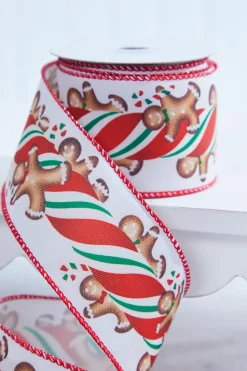 2.5" x 10 Yard Gingerbread Man Wired Ribbon