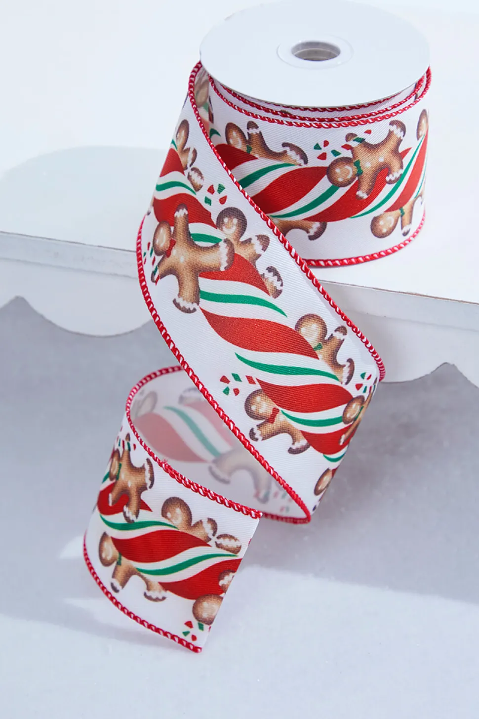 2.5" x 10 Yard Gingerbread Man Wired Ribbon