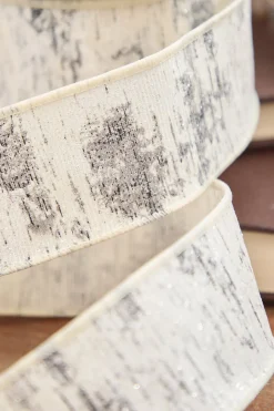 2.5" x 10 Yard Glitter Birch Bark On Cotton