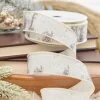 1.5" x 10 Yard Glitter Birch Bark On Cotton Ribbon