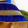 4" x 5 Yard Gold Braid Trim Velvet Gold Back Wired Ribbon