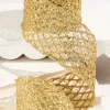 4" x 10 Yard Gold Mesh Wired Ribbon