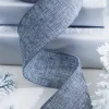 2.5" x 10 Yard Gray Linen Wired Ribbon
