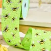 2.5" x 10 Yard Green Ribbon with Bees And Speckles