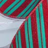 2.5" x 10 Yard Green With Red Glitter Diagonal Stripe Wired Ribbon