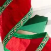 4" x 5 Yard Holly Leaves Edged Red Velvet Ribbon