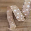 1.5” X 10 Yard Jute Polka-Dot Ribbon