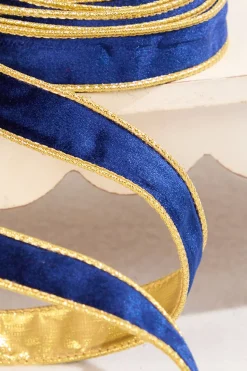 1" x 10 Yard Navy Velvet Ribbon