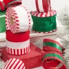 4" x 10 Yard Peppermint Striped Ribbon