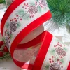 4" x 10 Yard Pinecone and Berry Wired Ribbon