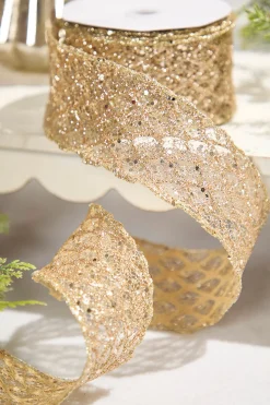 2.5" x 10 Yard Platinum Wired Ribbon