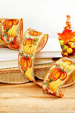 2.5" x 10 Yard Pumpkin & Gourd Ribbon