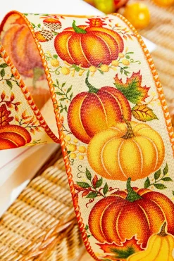 2.5" x 10 Yard Pumpkin & Gourd Ribbon