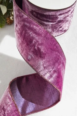 4” x 10 Yard Purple Lavender Crown Velvet Metallic Back Ribbon