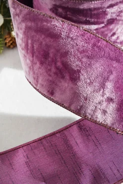 4” x 10 Yard Purple Lavender Crown Velvet Metallic Back Ribbon
