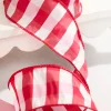 2.5" x 10 Yard Red and White Checked Ribbon