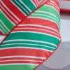 2.5" x 10 Yard Red/Green Diagonal Stripe Wired Ribbon