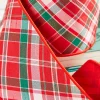 4" x 10 Yard Red/Green/White Holiday Plaid Dupioni Ribbon